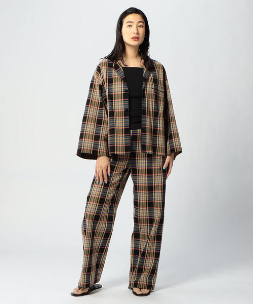 EDITION（エディション）の「CO CREPE CHECK マドラスパジャマシャツ（シャツ/ブラウス・レディース・グレー系その他2・FREE）」の12枚目の写真