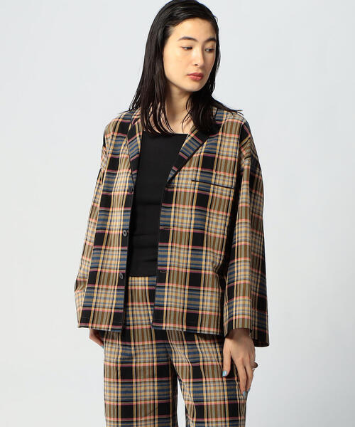 EDITION（エディション）の「CO CREPE CHECK マドラスパジャマシャツ（シャツ/ブラウス・レディース・グレー系その他2・FREE）」の10枚目の写真