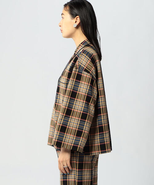 EDITION（エディション）の「CO CREPE CHECK マドラスパジャマシャツ（シャツ/ブラウス・レディース・グレー系その他2・FREE）」の8枚目の写真