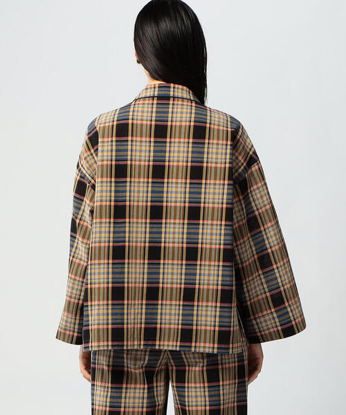 EDITION（エディション）の「CO CREPE CHECK マドラスパジャマシャツ（シャツ/ブラウス・レディース・グレー系その他2・FREE）」の3枚目の写真