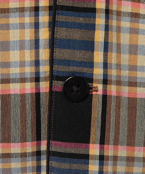 EDITION（エディション）の「CO CREPE CHECK マドラスパジャマシャツ（シャツ/ブラウス・レディース・グレー系その他2・FREE）」の5枚目の写真