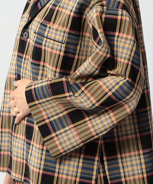 EDITION（エディション）の「CO CREPE CHECK マドラスパジャマシャツ（シャツ/ブラウス・レディース・グレー系その他2・FREE）」の13枚目の写真