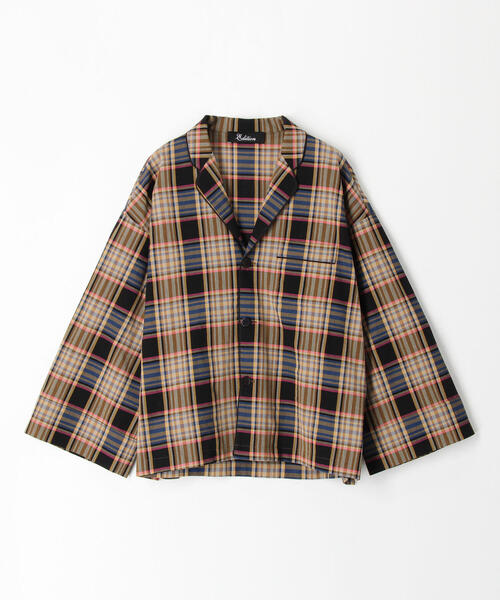 EDITION（エディション）の「CO CREPE CHECK マドラスパジャマシャツ（シャツ/ブラウス・レディース・グレー系その他2・FREE）」の4枚目の写真