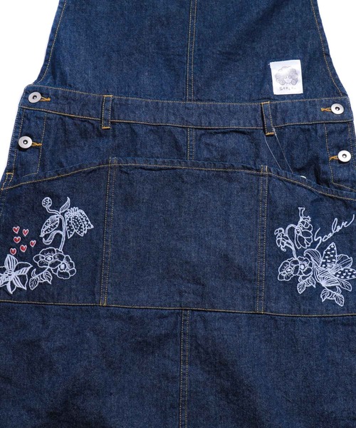 ScoLar（スカラー）の「花スカラーちゃん刺繍ジャンパースカート（サロペット/オーバーオール・レディース・ネイビー/ベージュ/ブラック・M）」の19枚目の写真