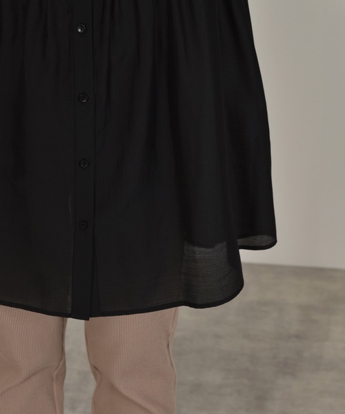 w closet（ダブルクローゼット）の「袖リボンギャザーシャツ（シャツ/ブラウス・レディース・ホワイト/ブラック・マルチサイズ）」の19枚目の写真