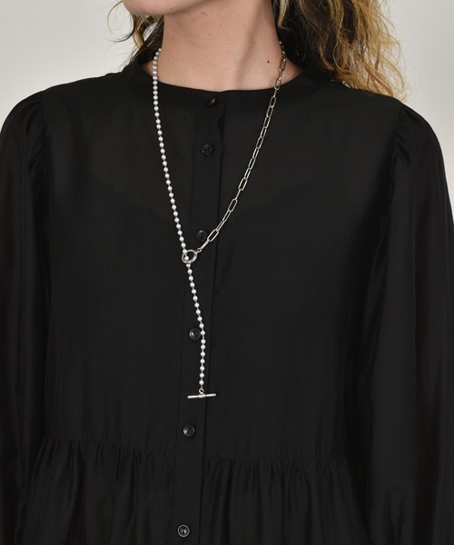 w closet（ダブルクローゼット）の「袖リボンギャザーシャツ（シャツ/ブラウス・レディース・ホワイト/ブラック・マルチサイズ）」の20枚目の写真