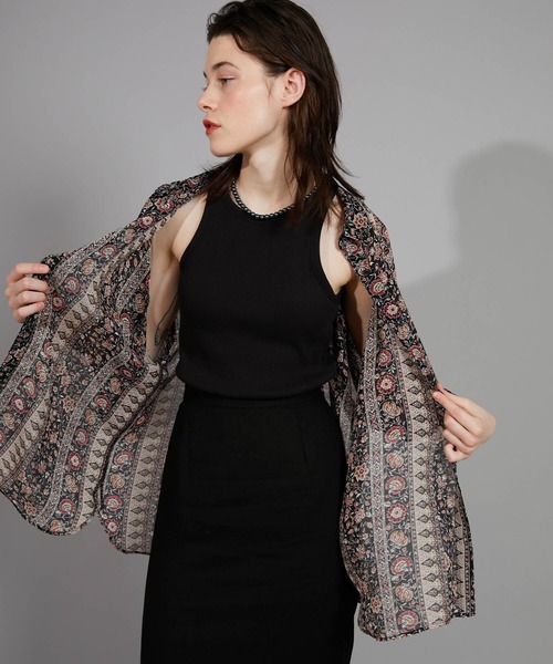 CIAOPANIC（チャオパニック）の「パット付きアメリカンスリーブタンクトップ（Tシャツ/カットソー・レディース・ブラック/ダークブラウン/グレイッシュベージュ・FREE）」の16枚目の写真