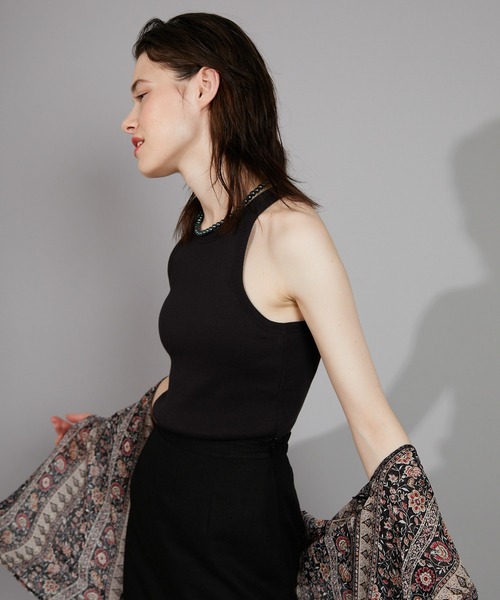 CIAOPANIC（チャオパニック）の「パット付きアメリカンスリーブタンクトップ（Tシャツ/カットソー・レディース・ブラック/ダークブラウン/グレイッシュベージュ・FREE）」の19枚目の写真