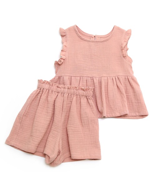 la poche biscuit（ラポシェビスキュイ）の「ダブルガーゼ２Pセットアップ（ルームウェア/パジャマ・キッズ・パープル/ブルー/ピンク・140/100/80/120/110/130/90）」の3枚目の写真