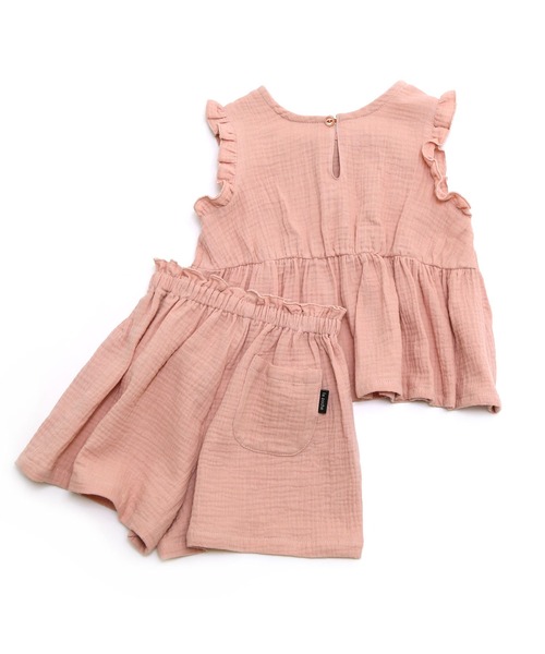 la poche biscuit（ラポシェビスキュイ）の「ダブルガーゼ２Pセットアップ（ルームウェア/パジャマ・キッズ・パープル/ブルー/ピンク・140/100/80/120/110/130/90）」の13枚目の写真