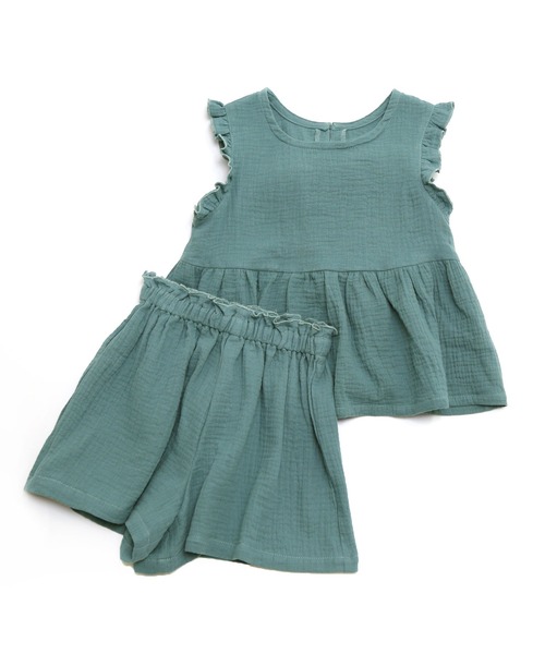 la poche biscuit（ラポシェビスキュイ）の「ダブルガーゼ２Pセットアップ（ルームウェア/パジャマ・キッズ・パープル/ブルー/ピンク・140/100/80/120/110/130/90）」の12枚目の写真