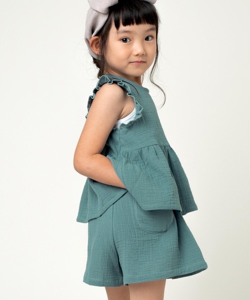 la poche biscuit（ラポシェビスキュイ）の「ダブルガーゼ２Pセットアップ（ルームウェア/パジャマ・キッズ・パープル/ブルー/ピンク・140/100/80/120/110/130/90）」の10枚目の写真