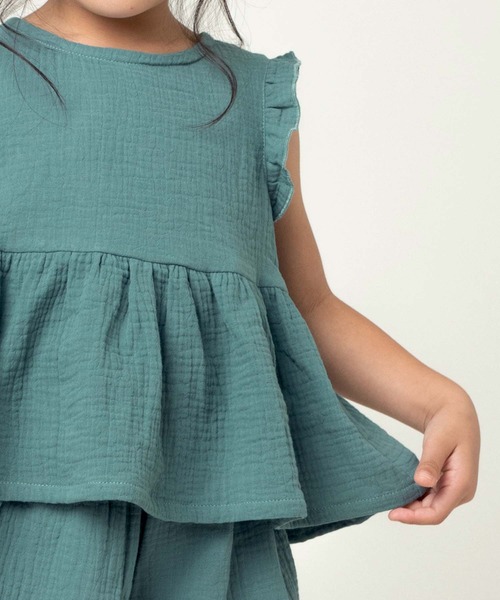 la poche biscuit（ラポシェビスキュイ）の「ダブルガーゼ２Pセットアップ（ルームウェア/パジャマ・キッズ・パープル/ブルー/ピンク・140/100/80/120/110/130/90）」の8枚目の写真