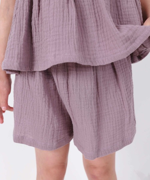 la poche biscuit（ラポシェビスキュイ）の「ダブルガーゼ２Pセットアップ（ルームウェア/パジャマ・キッズ・パープル/ブルー/ピンク・140/100/80/120/110/130/90）」の6枚目の写真