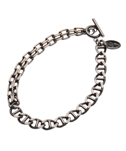 BASECONTROL（ベースコントロール）の「◆T字フック ダブルチェーンバングル（ブレスレット・メンズ・ブラック/シルバー・99）」の2枚目の写真