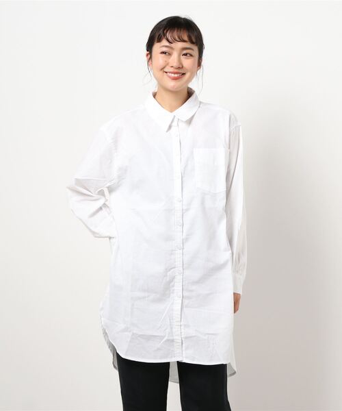 RETRO GIRL(レトロガール)の「チュニックBIGシャツワンピース(シャツワンピース・レディース・オフホワイト/ホワイト系その他/ライトブルー/ライトイエロー・FREE)」の17枚目の写真