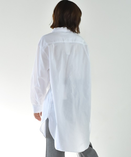 RETRO GIRL(レトロガール)の「チュニックBIGシャツワンピース(シャツワンピース・レディース・オフホワイト/ホワイト系その他/ライトブルー/ライトイエロー・FREE)」の10枚目の写真