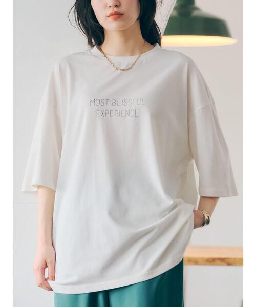 SEVENDAYS=SUNDAY（セブンデイズサンデイ）の「MOST BLISSFUL TEE　＊◇（Tシャツ/カットソー・レディース・オフホワイト/グレイッシュベージュ・S/M/L）」の9枚目の写真