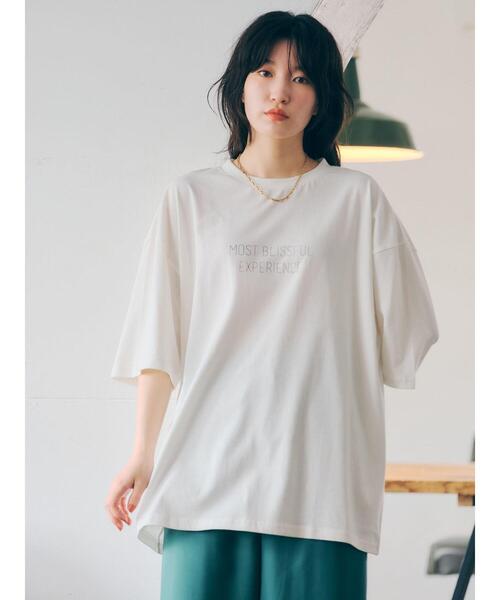 SEVENDAYS=SUNDAY（セブンデイズサンデイ）の「MOST BLISSFUL TEE　＊◇（Tシャツ/カットソー・レディース・オフホワイト/グレイッシュベージュ・S/M/L）」の15枚目の写真