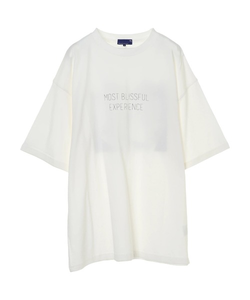 SEVENDAYS=SUNDAY（セブンデイズサンデイ）の「MOST BLISSFUL TEE　＊◇（Tシャツ/カットソー・レディース・オフホワイト/グレイッシュベージュ・S/M/L）」の3枚目の写真