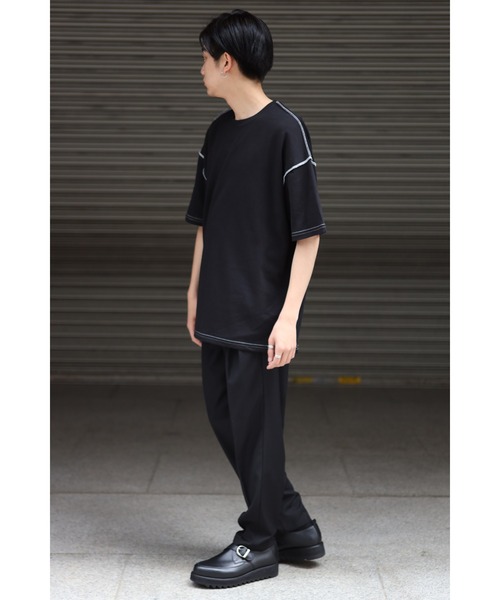 CREARE -LINO-（クレアーレリノ）の「オーバーサイズ　配色ステッチTEE<ユニセックス>（Tシャツ/カットソー・メンズ・ブラック/ホワイト・FREE）」の15枚目の写真