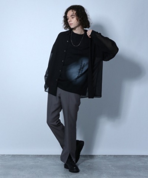 HARE(ハレ)の「フロントスリットフレアパンツ(HARE)(その他パンツ・メンズ・ブラック/チャコールグレー/ブルー系その他・SMALL/MEDIUM)」の8枚目の写真