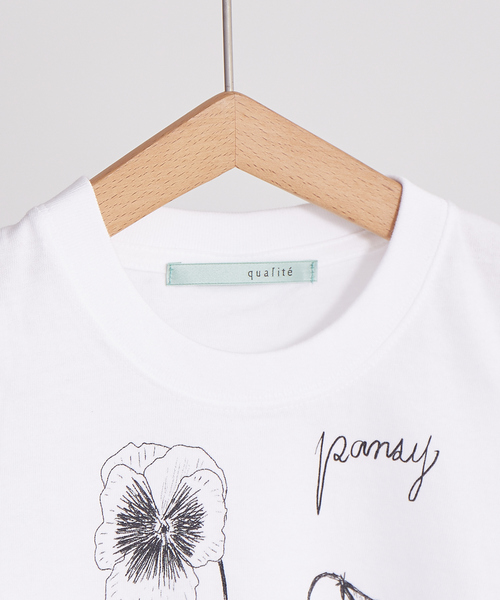 qualite(カリテ)の「【限定】0501PansyTシャツ kids(Tシャツ/カットソー・レディース・ホワイト・32/34)」の3枚目の写真