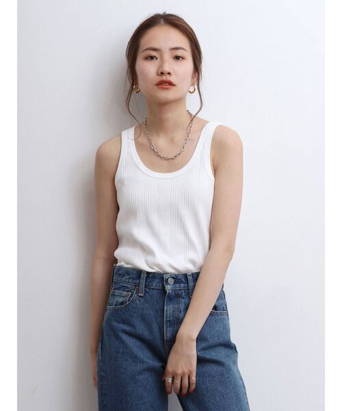 Ungrid（アングリッド）の「ランダムテレコタンクトップ（タンクトップ・レディース・ブラック/オフホワイト/カーキ・FREE）」の8枚目の写真