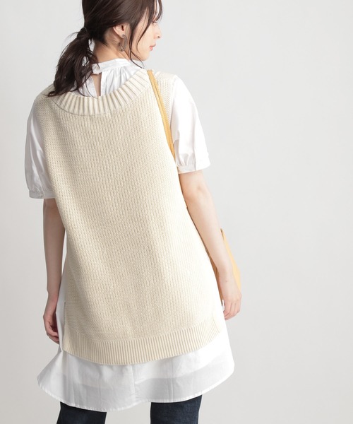 Andemiu（アンデミュウ）の「ニットベストツキシャツワンピース948819（ワンピース・レディース・アイボリー/ブラック/カーキ・FREE）」の5枚目の写真
