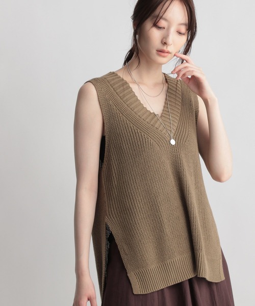 Andemiu（アンデミュウ）の「ニットベストツキシャツワンピース948819（ワンピース・レディース・アイボリー/ブラック/カーキ・FREE）」の8枚目の写真