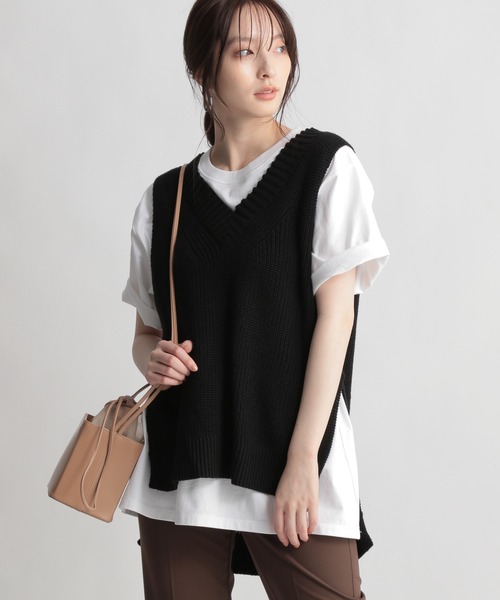 Andemiu（アンデミュウ）の「ニットベストツキシャツワンピース948819（ワンピース・レディース・アイボリー/ブラック/カーキ・FREE）」の11枚目の写真