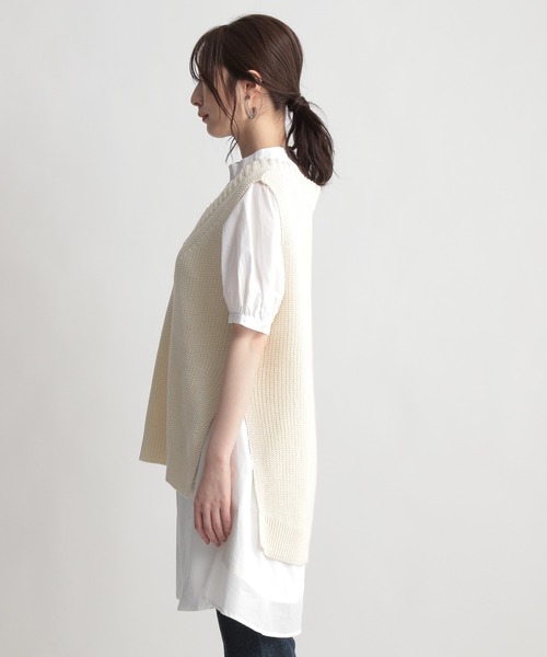 Andemiu（アンデミュウ）の「ニットベストツキシャツワンピース948819（ワンピース・レディース・アイボリー/ブラック/カーキ・FREE）」の17枚目の写真