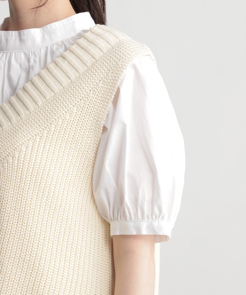 Andemiu（アンデミュウ）の「ニットベストツキシャツワンピース948819（ワンピース・レディース・アイボリー/ブラック/カーキ・FREE）」の21枚目の写真