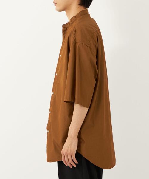 BRACTMENT（ブラクトメント）の「[ ブラクトメント ] BRACTMENT タイプライター ルーズ バンドカラー 5分袖 シャツ（シャツ/ブラウス・メンズ・ブラウン/グレー・38/36/40）」の4枚目の写真