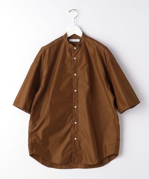 BRACTMENT（ブラクトメント）の「[ ブラクトメント ] BRACTMENT タイプライター ルーズ バンドカラー 5分袖 シャツ（シャツ/ブラウス・メンズ・ブラウン/グレー・38/36/40）」の13枚目の写真