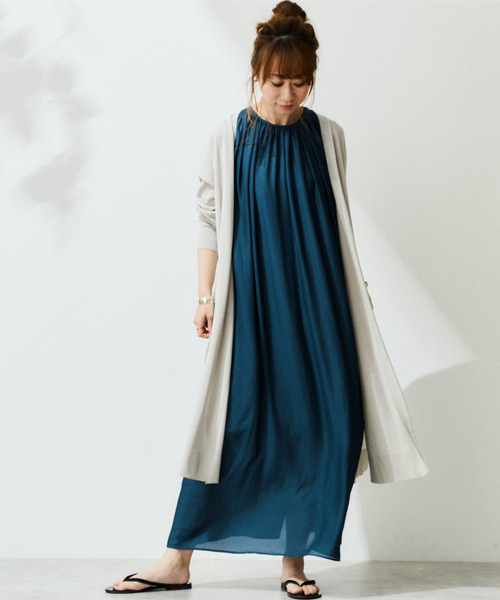 Liesse（リエス）の「3WAYシアーギャザーワンピース（ワンピース・レディース・ブルー系その他/チャコールグレー/ブラック・FREE）」の10枚目の写真