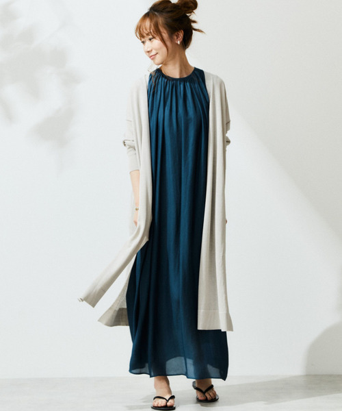 Liesse（リエス）の「3WAYシアーギャザーワンピース（ワンピース・レディース・ブルー系その他/チャコールグレー/ブラック・FREE）」の11枚目の写真