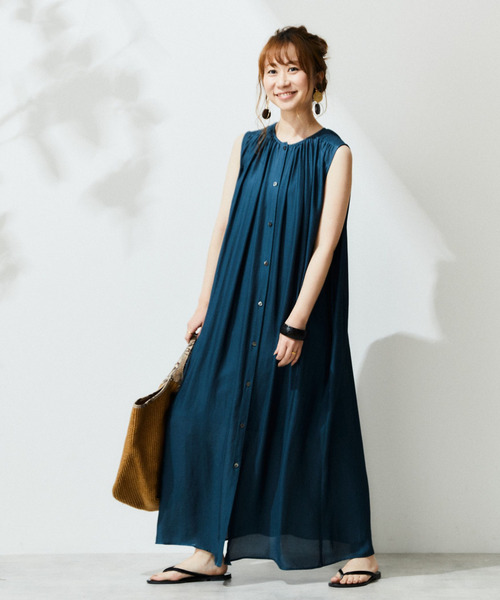 Liesse（リエス）の「3WAYシアーギャザーワンピース（ワンピース・レディース・ブルー系その他/チャコールグレー/ブラック・FREE）」の12枚目の写真