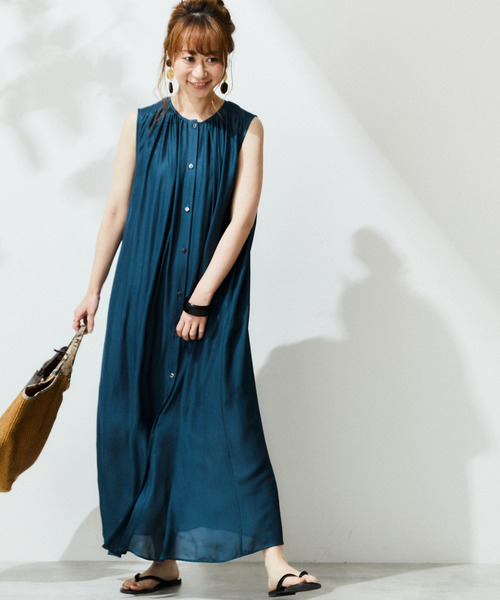 Liesse（リエス）の「3WAYシアーギャザーワンピース（ワンピース・レディース・ブルー系その他/チャコールグレー/ブラック・FREE）」の13枚目の写真