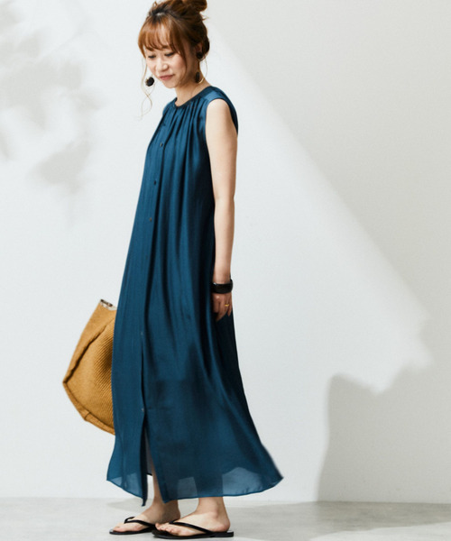 Liesse（リエス）の「3WAYシアーギャザーワンピース（ワンピース・レディース・ブルー系その他/チャコールグレー/ブラック・FREE）」の14枚目の写真