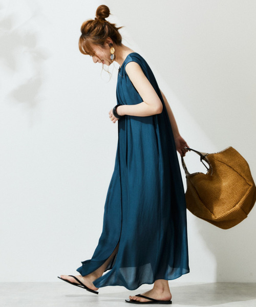 Liesse（リエス）の「3WAYシアーギャザーワンピース（ワンピース・レディース・ブルー系その他/チャコールグレー/ブラック・FREE）」の18枚目の写真