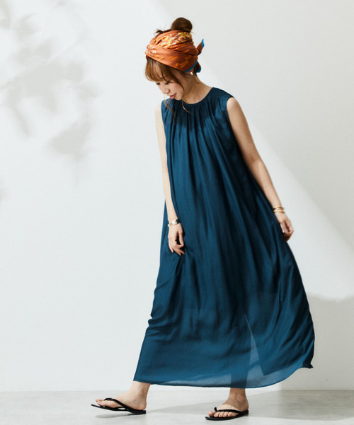 Liesse（リエス）の「3WAYシアーギャザーワンピース（ワンピース・レディース・ブルー系その他/チャコールグレー/ブラック・FREE）」の19枚目の写真