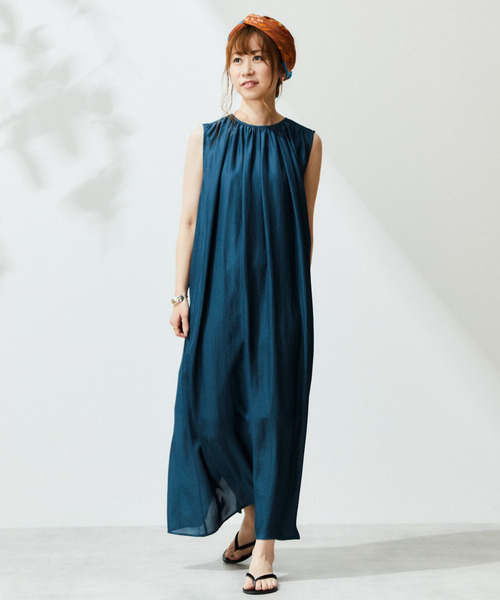 Liesse（リエス）の「3WAYシアーギャザーワンピース（ワンピース・レディース・ブルー系その他/チャコールグレー/ブラック・FREE）」の22枚目の写真