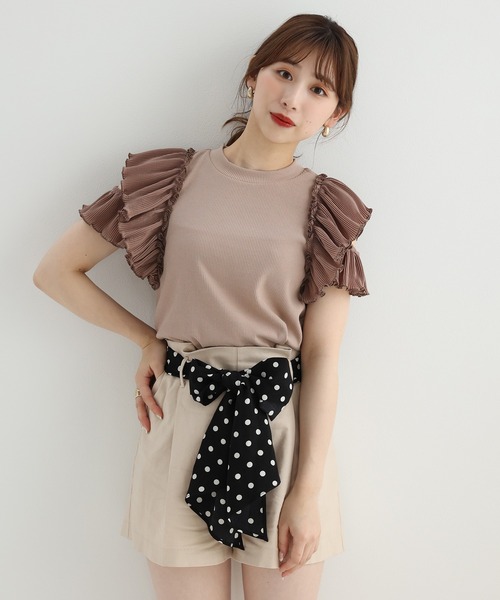 one after another NICE CLAUP(ワンアフターアナザーナイスクラップ)の「スカーフ付リネンショートパンツ(その他パンツ・レディース・アイボリー/ブラック/ベージュ・FREE)」の18枚目の写真