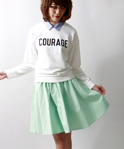 WEGO（ウィゴー）の「WEGO/ギャザーミドルスカート（スカート・レディース・ホワイト/ベージュ/サックスブルー/ライトピンク/グリーン系その他/ライトイエロー/ブルー系その他/レッド系その他・FREE）」の4枚目の写真