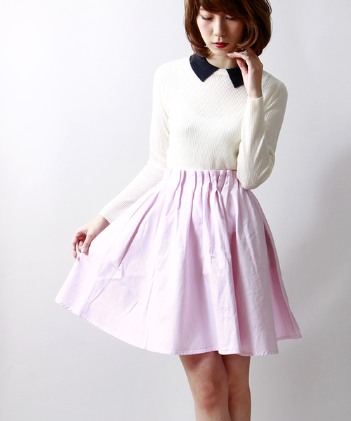 WEGO（ウィゴー）の「WEGO/ギャザーミドルスカート（スカート・レディース・ホワイト/ベージュ/サックスブルー/ライトピンク/グリーン系その他/ライトイエロー/ブルー系その他/レッド系その他・FREE）」の8枚目の写真