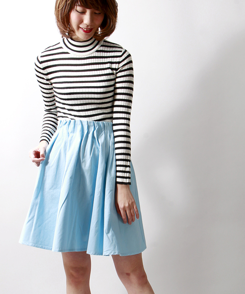 WEGO（ウィゴー）の「WEGO/ギャザーミドルスカート（スカート・レディース・ホワイト/ベージュ/サックスブルー/ライトピンク/グリーン系その他/ライトイエロー/ブルー系その他/レッド系その他・FREE）」の5枚目の写真