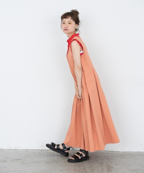 MERLOT（メルロー）の「ベジタブルカラージャンパースカート（ジャンパースカート・レディース・オレンジ/ネイビー/ライトグリーン・FREE）」の21枚目の写真