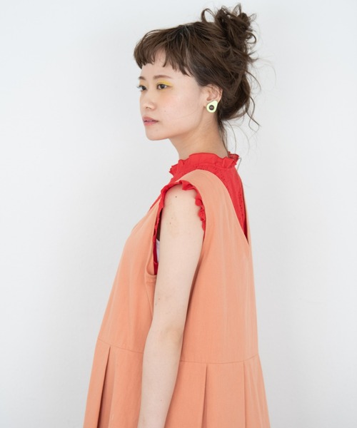 MERLOT（メルロー）の「ベジタブルカラージャンパースカート（ジャンパースカート・レディース・オレンジ/ネイビー/ライトグリーン・FREE）」の18枚目の写真