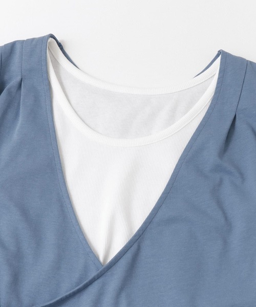 URBAN RESEARCH（アーバンリサーチ）の「バッククロスレイヤードカットソーセット（Tシャツ/カットソー・レディース・カーキ/ブルー/ライトグレー・FREE）」の20枚目の写真